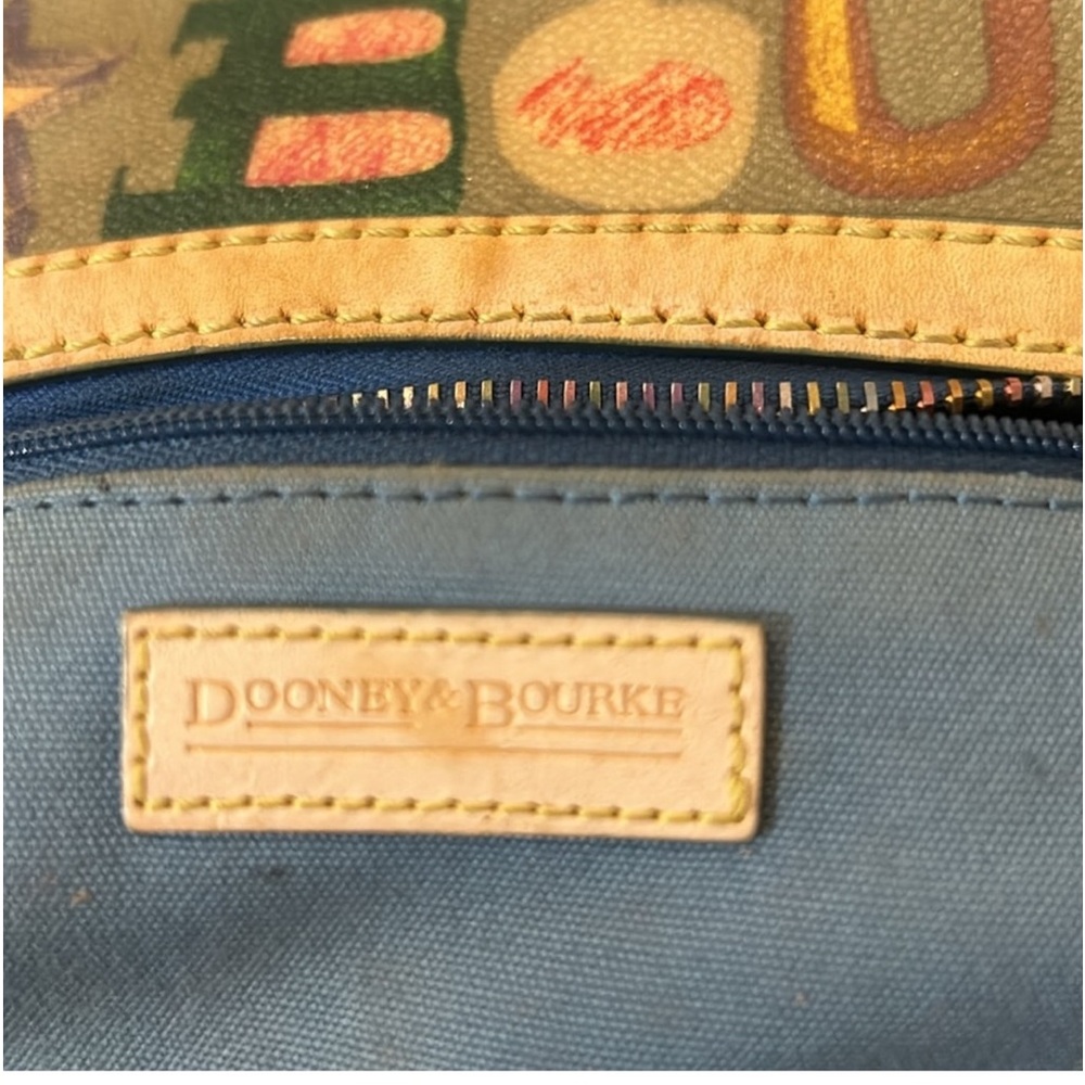 Dooney & Bourke Rainbow Zipper Bag,Heart Charm. Coated Canvas & Leather - Picture 11 of 15